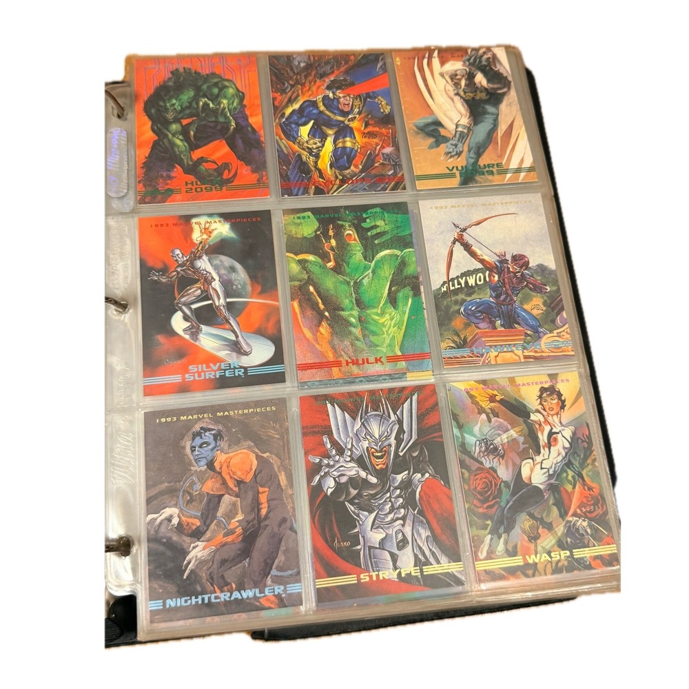 1993 Skybox Marvel Masterpieces Lot 9 w/ Hulk 2099 Foil Insert Cyclops Vintage